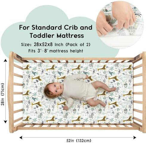 Yoofoss 2-Pack Baby Crib Sheets - Image 2