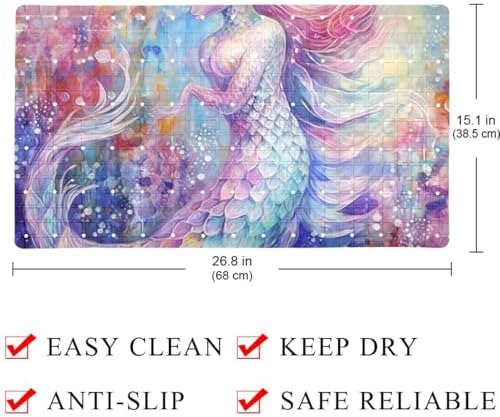 Non Slip Bathtub and Shower Mat 26.8x15.1 inch, Bath Mat - Image 4