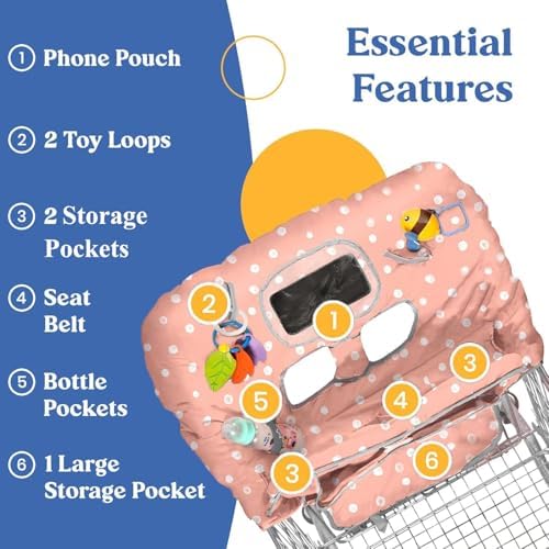 PILLANI Shopping Cart Cover for Baby, High Chair Cover for Restaurant Seat - Image 5