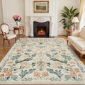 9x12 Area Rugs Boho Floral Washable Living Room Rug Neutral Carpet Bedroom by Yidanamy