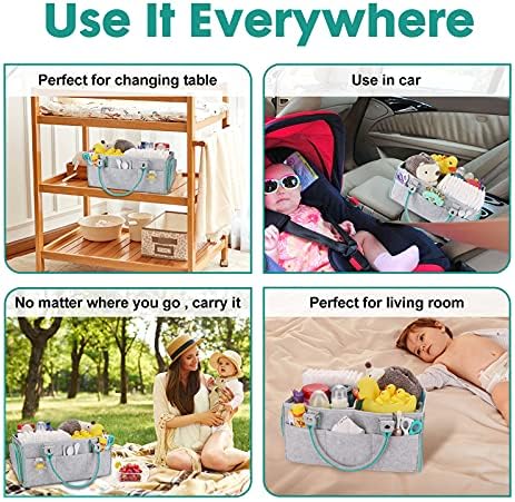 XUANGUO Large Baby Diaper Caddy Organizer, Felt Basket - Image 5