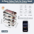 YQBRAO Clear Hard Shell Zipper Cases, 4 Small Cable Organizers - Image 4