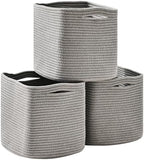 ICERZCZ 11 Inch Cube Storage Bins, Storage Cube Organizer Bins, Woven Cotton by ICERZCZ
