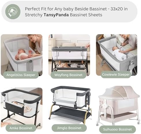 Muslin Bassinet Sheets for Angelbliss, Wayfong Baby Bassinet Bedside Sleeper by - Image 2