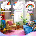 Briwooody 2 Pcs Rainbow Curtain Tiebacks Acrylic Curtain Holdbacks - Image 5