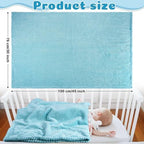 Reginary 4Pcs 30x40 Baby Blanket Fuzzy, Light Blue, Dark Gray - Image 4