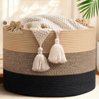 CherryNow 22"x22"x14" Large Blanket Basket, Home Décor by CherryNow