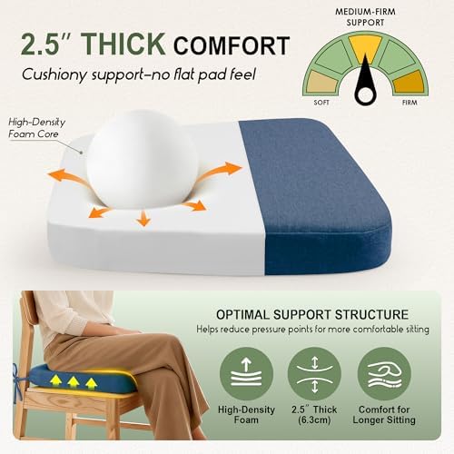 kingphenix Chair Cushions for Dining Chairs, 2.5 Inches Thick - Image 2