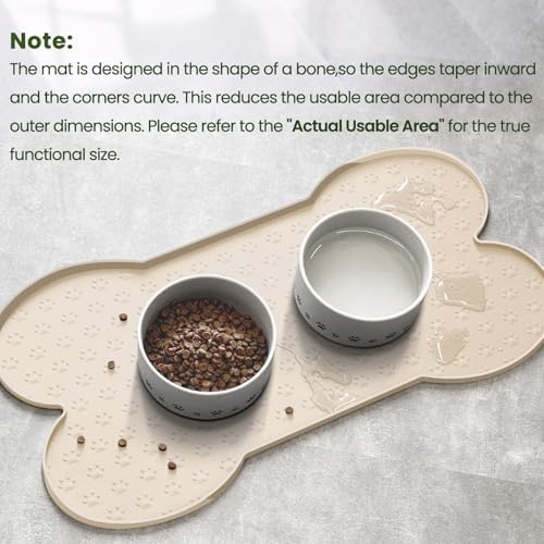 PWTAA Dog Food Mat Anti-Slip Silicone Dog Bowl Mat Thicker Pet Placemat - Image 2