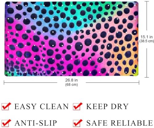 Bathtub Mat Non Slip 26.8x15.1 Inch, Leopard Texture Shower Mat - Image 4