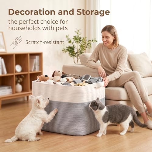 OIASKET 108L Cotton Rope Storage Basket - Image 5