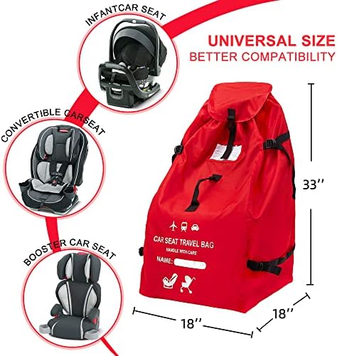 Clearworld Foldable Car Seat Travel Bag, Universal Gate Check Backpack - Image 3