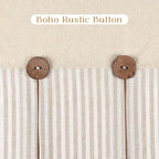 ASPMIZ Linen Kitchen Curtains 24 Inch Length, Farmhouse Boho Button Kitchen - Image 4