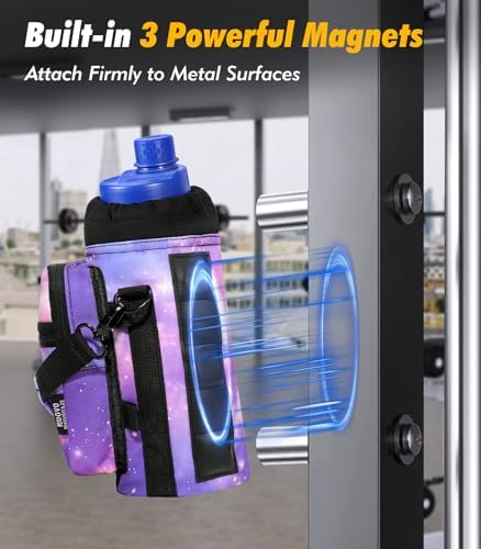 Nuovoware Magnetic Gym Bag, Water Bottle Carrier, Starry Purple - Image 2
