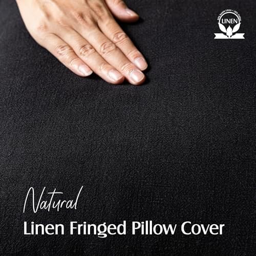Foindtower Decorative Linen Fringe Throw Pillow Covers 22×22 Inch - Image 2
