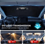 DooGooCoo Windshield Sun Shade for Tesla Model Y & Model 3 2017-2026 Sunshade - Image 5