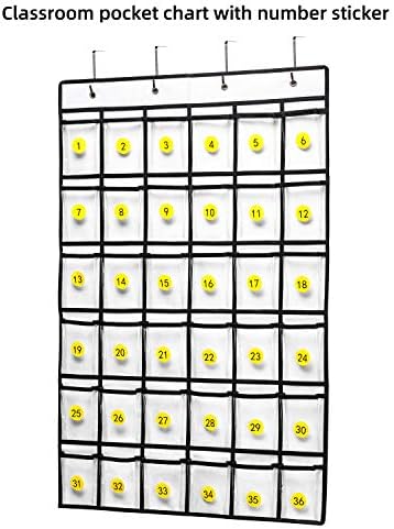 SAVERHO 36 Clear Pockets Classroom Pocket Chart - Image 3