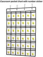 SAVERHO 36 Clear Pockets Classroom Pocket Chart - Image 3