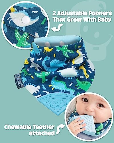 Cheeky Chompers Neckerchew Teething Bib, 2-in-1 Bandana Style Bib w/Food Grade - Image 2