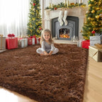 Amdrebio Chocolate Brown Furry Area Rug 5x7 - Image 5