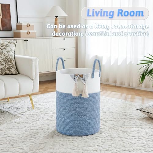 Laundry Basket, Woven Cotton Rope Laundry Hamper, 100L - Image 2