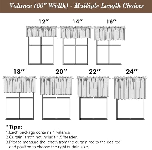 Chyhomenyc Blend Linen Valance for Windows, Light Filtering Blend Linen Solid - Image 4