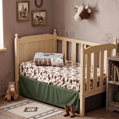 Peryiter 3 Pcs Western Cowboy Crib Sheet Set Baby Crib Bedding Set Includes - Image 6