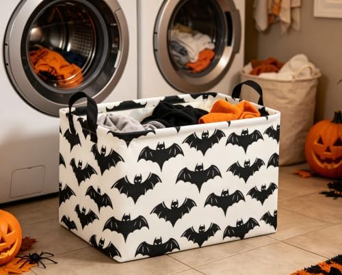 Halloween Basket Empty for Rectangular bat Storage Bins Organizer Bin Box Cute - Image 3