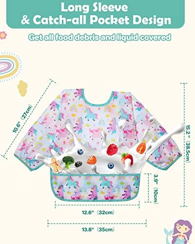 Lictin 3 Pack Baby Bibs for Boy or Girl, Cute Long Sleeve Bib - Image 5