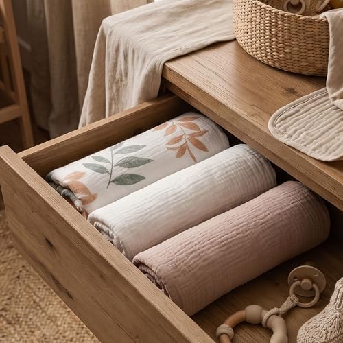 Muslin Swaddle Blankets for Newborn, 3 Pack Breathable Soft Receiving Blanket - Image 4