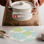 Artoid Mode Sage Dahlia Plastic Round Placemats Set of 4, 14 Inch Seasonal - Image 3