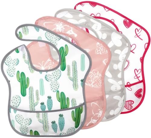 Accmor Baby Bibs for Eating, Waterproof Mess Proof Baby Toddler Bibs, Apron by Accmor