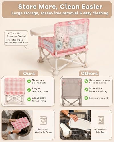 3-in-1 Portable Baby Chair, Foldable Travel Booster Seat - Image 5