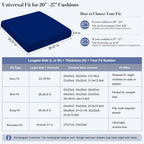 2Pcs Patio Cushion Covers Stretch Outdoor Furniture Protector Slipcovers - Image 3