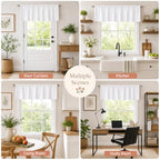 Chyhomenyc White Valance for Windows Faux Linen 14 inch, 1 Panel - Image 5