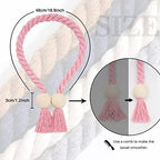 NICEEC 2 Pack Wooden Ball Magnetic Curtain Tiebacks Boho Home Decor Drape Tie - Image 4
