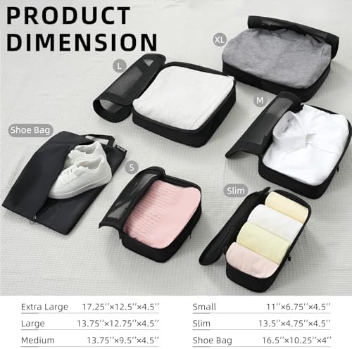 BAGAIL 4 Set/6 Set/8 Set Compression Packing Cubes Travel Accessories - Image 2