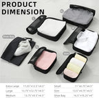BAGAIL 4 Set/6 Set/8 Set Compression Packing Cubes Travel Accessories - Image 2