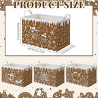 4 Pack Christmas Storage Bin Collapsible Large Christmas Gingerbread Storage - Image 2