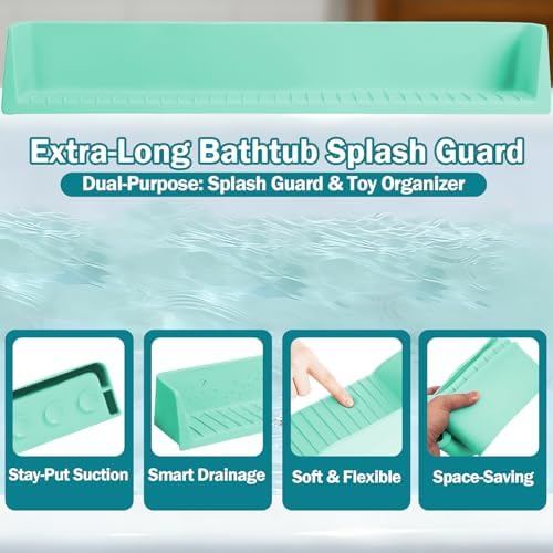 Bathtub Splash Guard for Tub Kids- Silicone Bath Play Shelf - Image 3