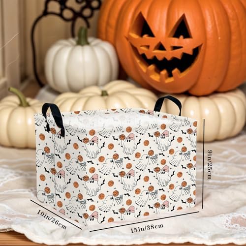 Large Halloween Basket Gift Cute Ghost Parties Decor Kid Trick or Treat Basket - Image 3