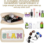 Iqimott Clear Patch Makeup Bag Monogram Pouch, Preppy Personalized Chenille - Image 4