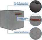 Temary 12x12 Storage Cube Bins 4 Pack Fabric Storage Cubes Storage Bins - Image 3