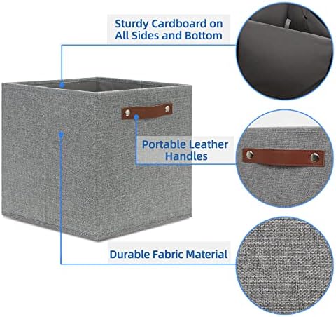 Temary 12x12 Storage Cube Bins 4 Pack Fabric Storage Cubes Storage Bins - Image 3