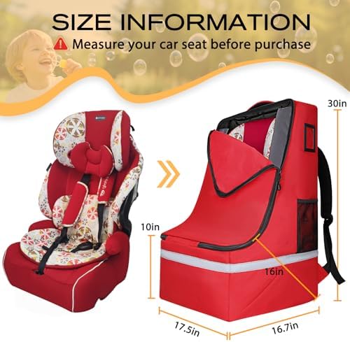 LARIPOP Car Seat Travel Bag for Airplane, Universal Gate Check Car Seat Bag - Image 2