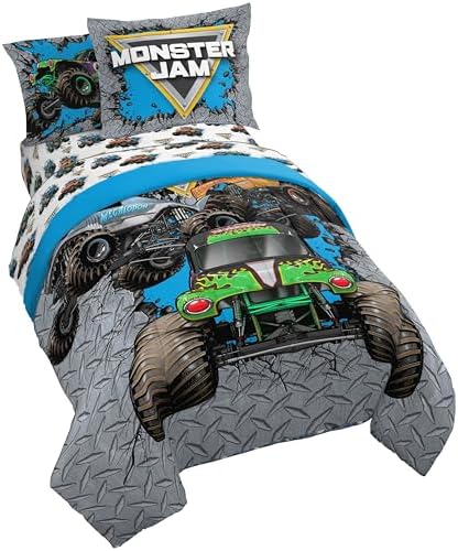Monster Jam Full Size Comforter Set 7 Piece Kids Bedding by JayFranco