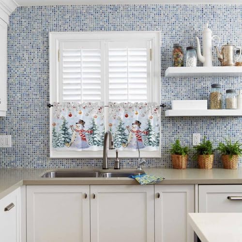 Snowman Kitchen Curtains and Valances Set - Image 5