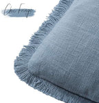 Foindtower Decorative Linen Fringe Throw Pillow Covers 18×18 Misty Blue - Image 3