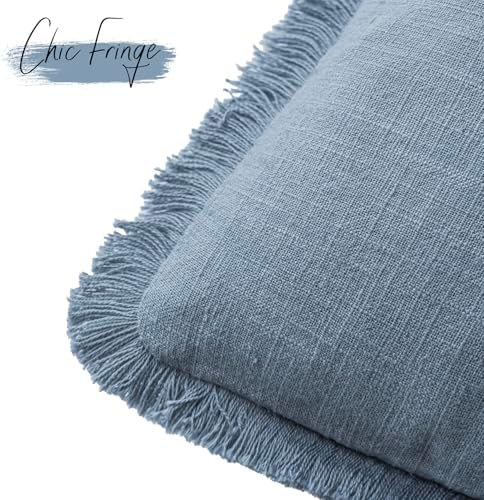 Foindtower Decorative Linen Fringe Throw Pillow Covers Cozy Boho Farmhouse - Image 3