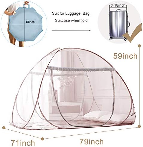 Portable Pop-Up Brown Mosquito Net Tent - Image 2